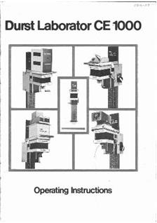 Durst Laborator L 1000 manual. Camera Instructions.